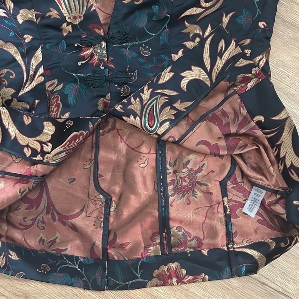 Soft Surroundings Black Floral Blazer Moon Dynasty - Picture 7 of 10
